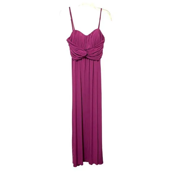 Jessica Simpson Magenta Spaghetti Strap Long Cocktail Dress Size M - Picture 2 of 7